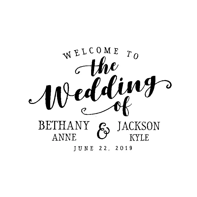 Wedding-Sign-Decal-Welcome-to-the-Wedding-of-Personalized-Wood-or-Chalkboard-Sign-Vinyl-Decals-Custom (1)