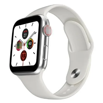 W68 Bluetooth Смарт часы 42 мм ремешок 1,54 дюймов полный сенсорный экран Smartwatch С Пульсометром артериального давления PK W34 IWO 11 - Цвет: Silica White