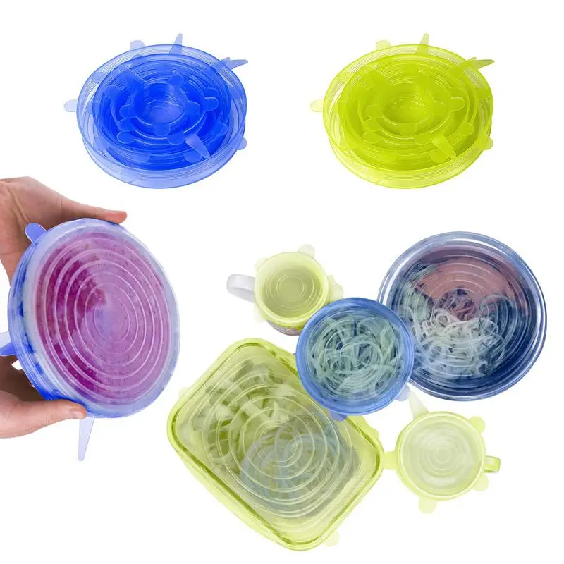 Silicone Food Lid, 12 Pcs Stretch Reusable Lids Expandable Silicone Storage Lid