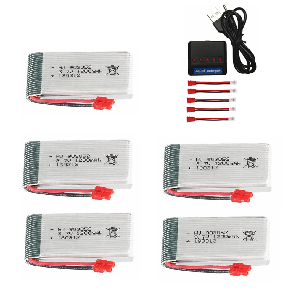Аккумуляторная батарея 3 7 в 1200 мАч 903052 lipo для Syma X5HC X5HW X5UW X5UC запчасти