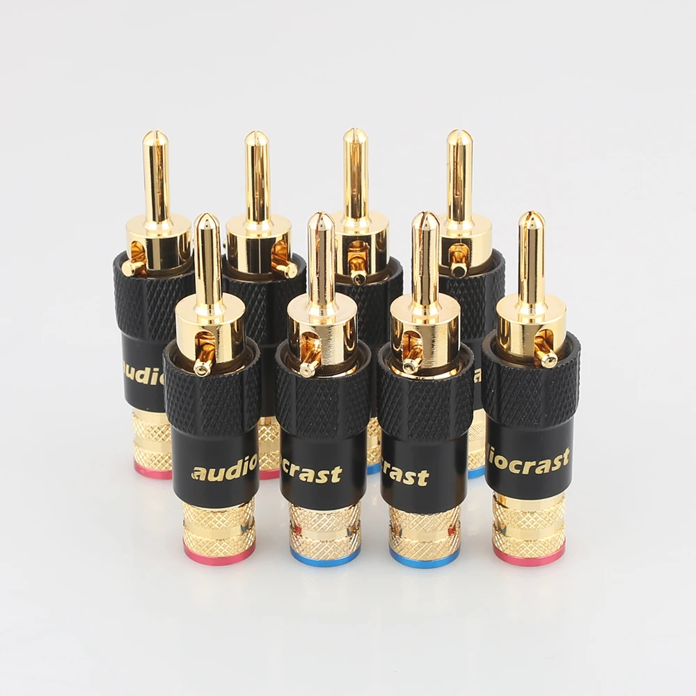 Banaan Connectors voor Luidspreker, 24K Vergulde 4,5 mm Schroefbare Connectoren voor Luidsprekerkabels (10 paar rood en wit