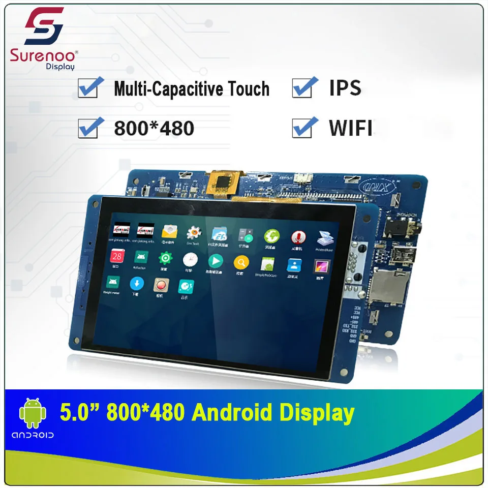 5 0 &quot800X480 Android промышленный класс WIFI IPS TFT ЖК-модуль дисплей экран с многоемкостной
