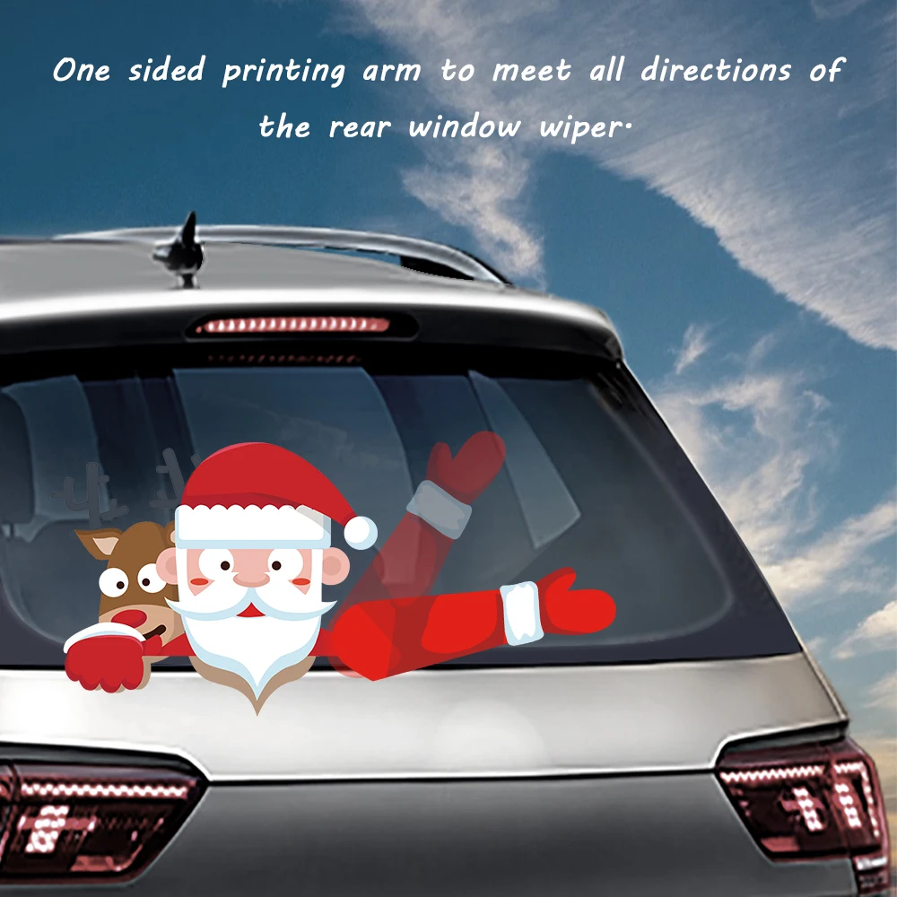 Рождественский подарок Санта Клаус Снеговик и Лось серии съемные и многоразовые развевающиеся наклейки стеклоочистителя ПВХ Автомобиль Стайлинг заднее стекло праздничные украшения для автомобиля наклейки s и наклейки