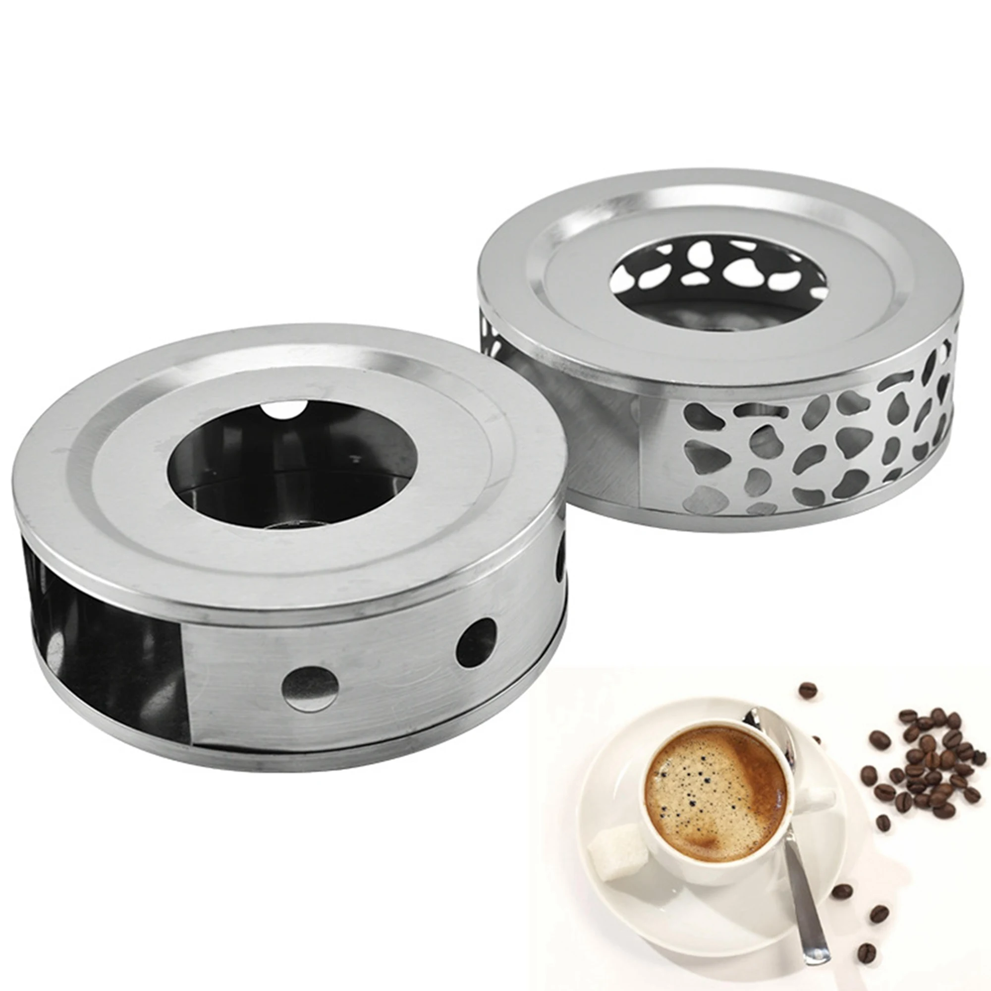Portable Warmer Tea Holder Durable Stainless Steel Candle Warmer Tea Light Holder Trivets Coffee Teapot Heating Base tea warmer holder
