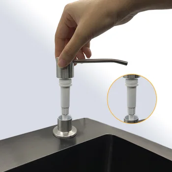 อ่างล้างมือในครัวสีดำเครื่องจ่ายสบู่เหลว ABS เครื่องจ่ายสบู่เหลวโลชั่นขวดสแตนเลส 2