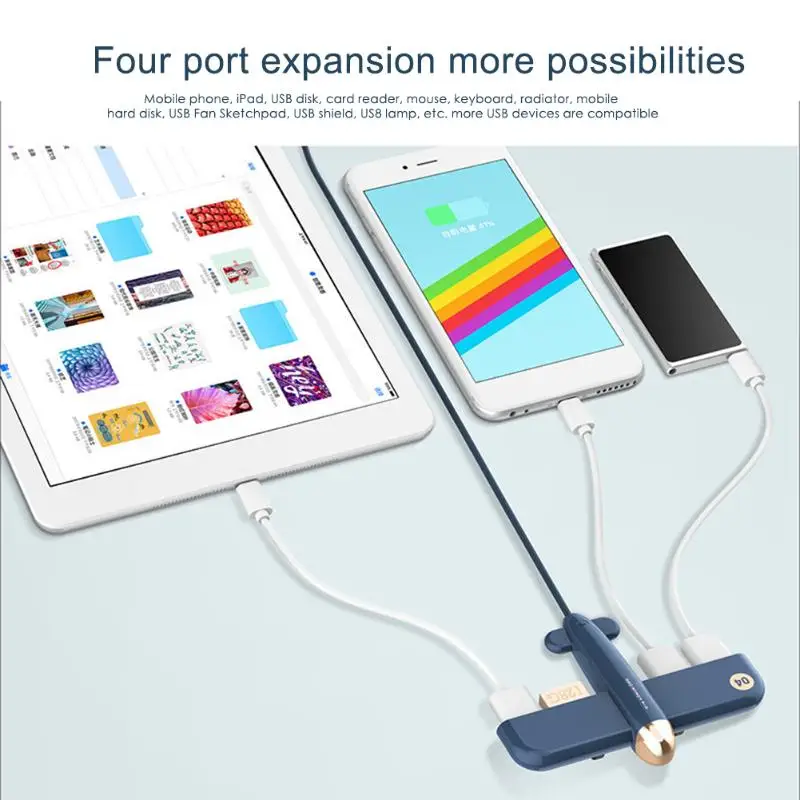 4 Ports USB 2.0 HUB Splitter Aircraft Shape USB Extender Hub Charger for MacBook Computer Peripherals Support Dropshipping