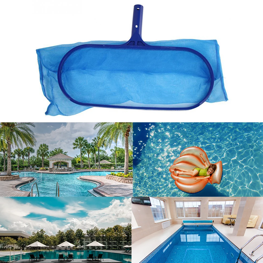 

Blue Pool Net Adjustable Leaf Rake Mesh Skimmer Section Pole for Koi Ponds Spa Swimming Pool Cleaning Leaves Debris Tools