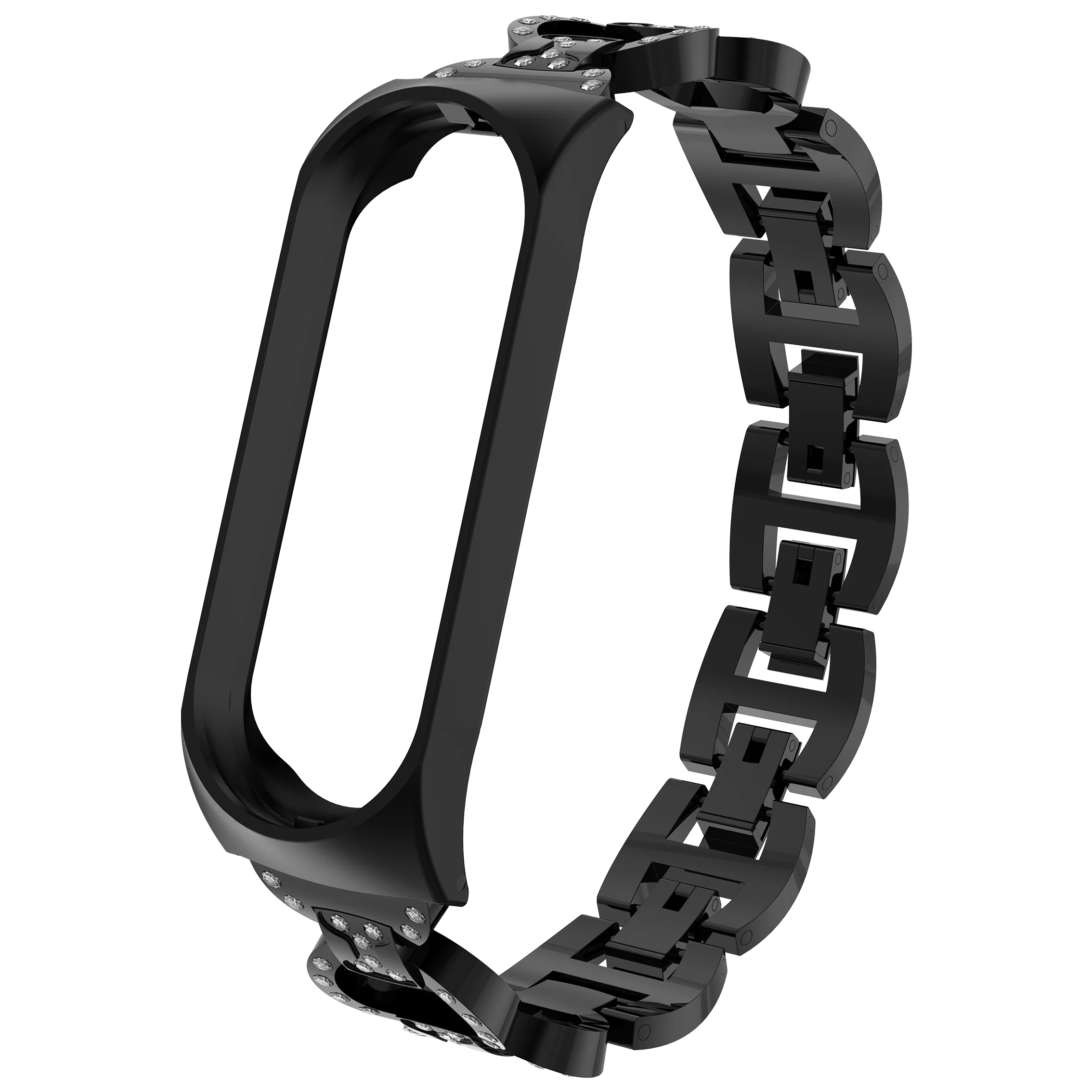 8-Character Diamond Strap Bracelet Universal Watch Fashion Durable Replacement Stainless Wristband Accessories For Xiaomi Mi 3/4