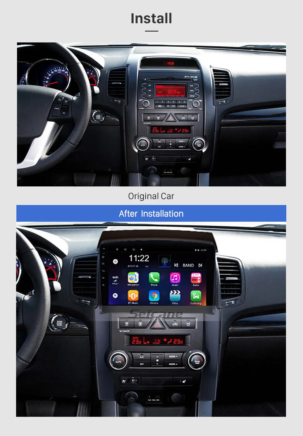 Clearance Seicane Android 9.0 Navi HD 10.1" 2Din GPS Car Radio For KIA Sorento 2009 2010 2011 2012 Touchscreen Multimedia Player Head Unit 1