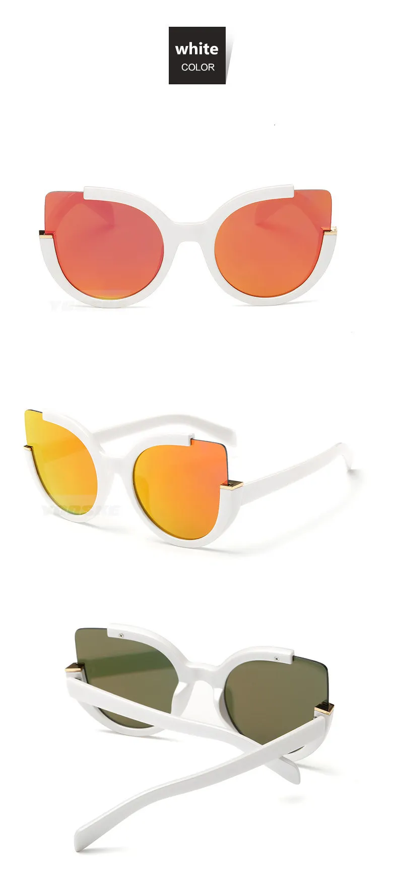 YOOSKE, сексуальные солнцезащитные очки "кошачий глаз", женские, брендовые, дизайнерские, зеркальные, солнцезащитные очки, для девушек, градиентные линзы, оттенки для женщин, очки, UV400