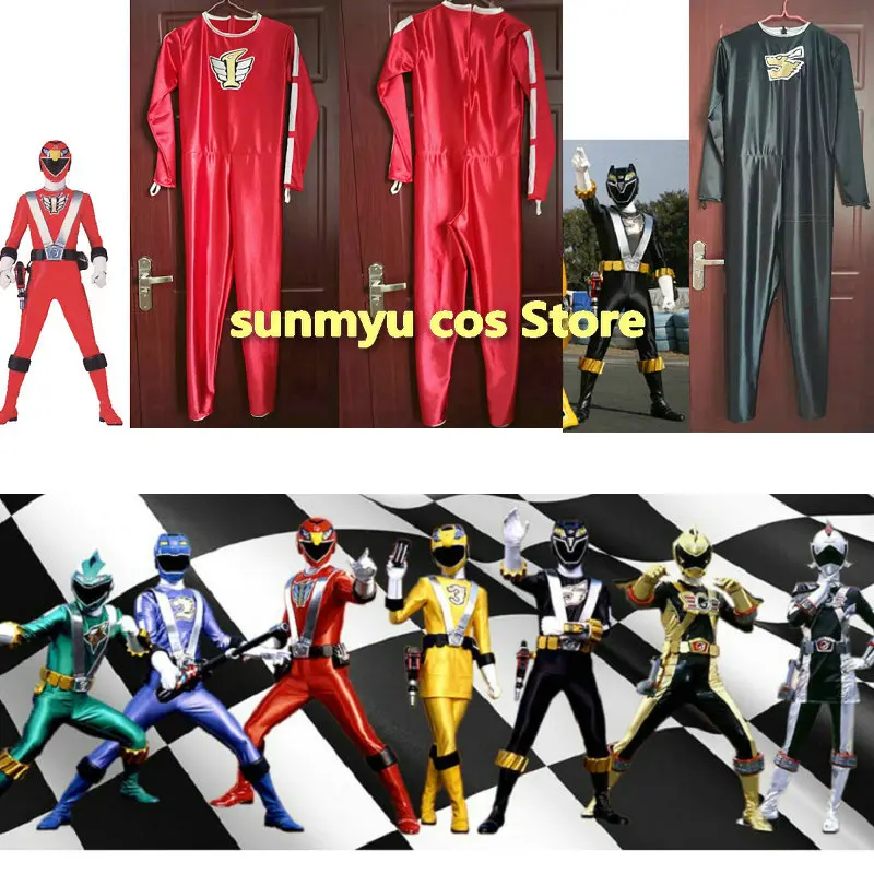 Комбинезоны для косплея двигателя Sentai красные и черные костюмы костюмированной