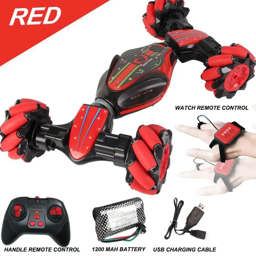 

GW124 2.4Ghz RC Off-road Stunt Car Amphibious Vehicle With Watch Remote Control Induction for Childrens Toys Gifts