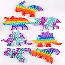 

New Dinosaurs Gift Pop It Fidget Stress Rainbow Push Bubble Antistress Adults Children Sensory Toys Relieve Autism Free Shipping