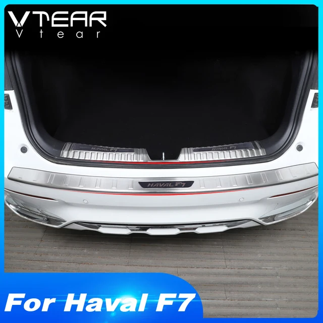 Vtearためhaval F7 F7Xリアバンパープロテクタートリムカバー車のトランククロムスタイリングアンチスクラッチプレート外装部品2018 2019