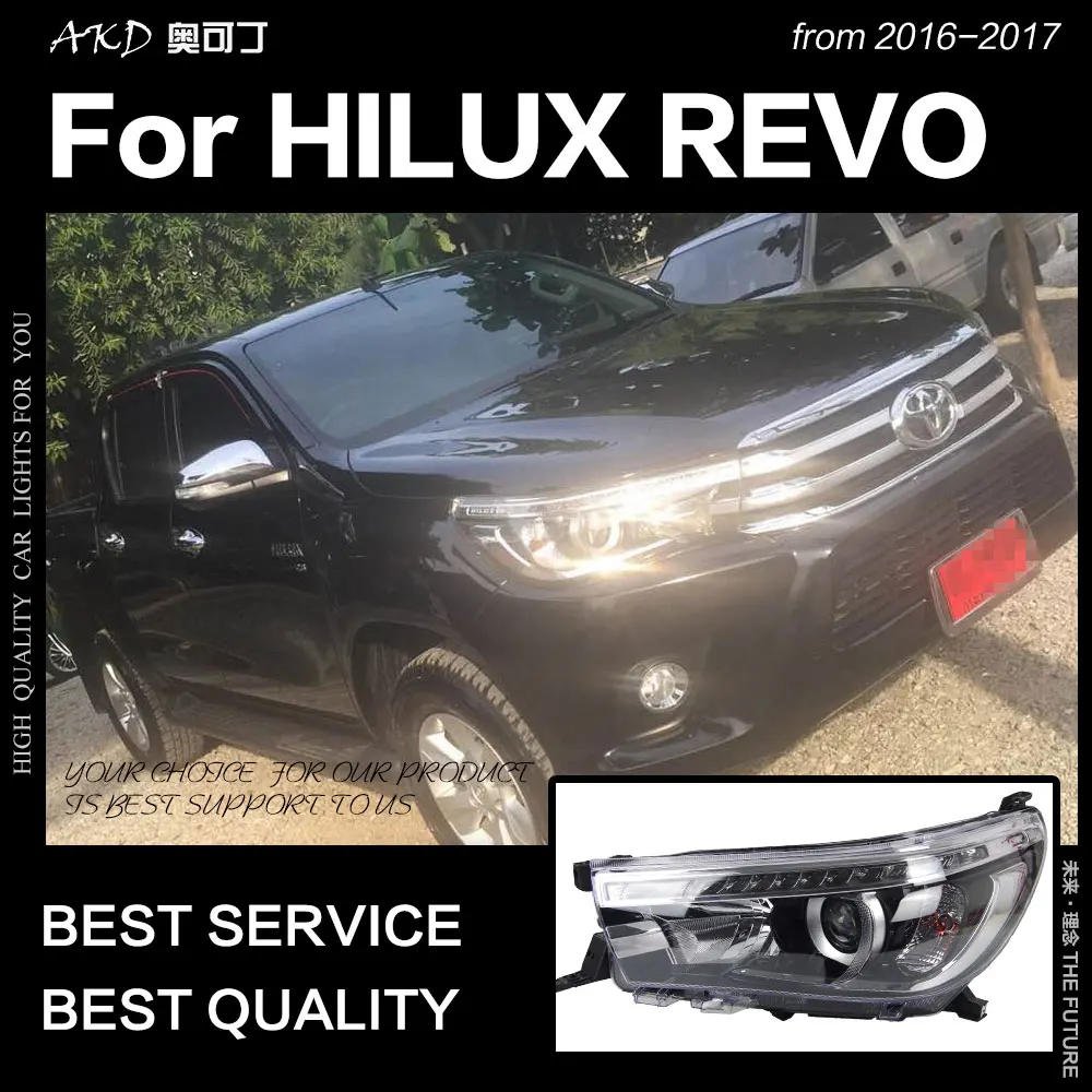 AKD автостайлинг для Toyota Hilux фары 2015 2017 Новинка Revo светодиодный ные DRL Hid ангельские