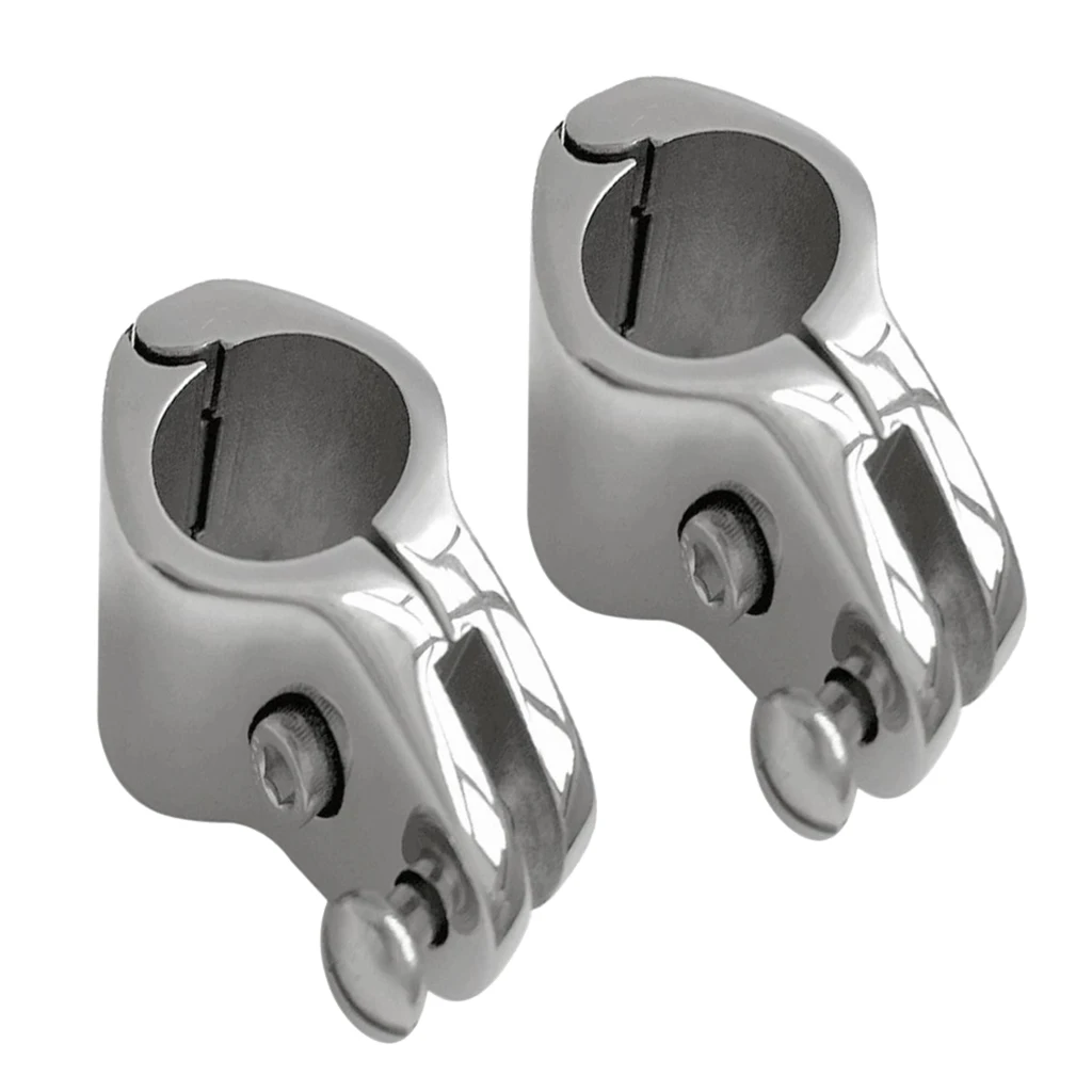 2pcs Boat Canopy Fitting Tube Knuckle Clamps for 25MM OD Tube Hinged Boat Parts Deck Cabin Hardware