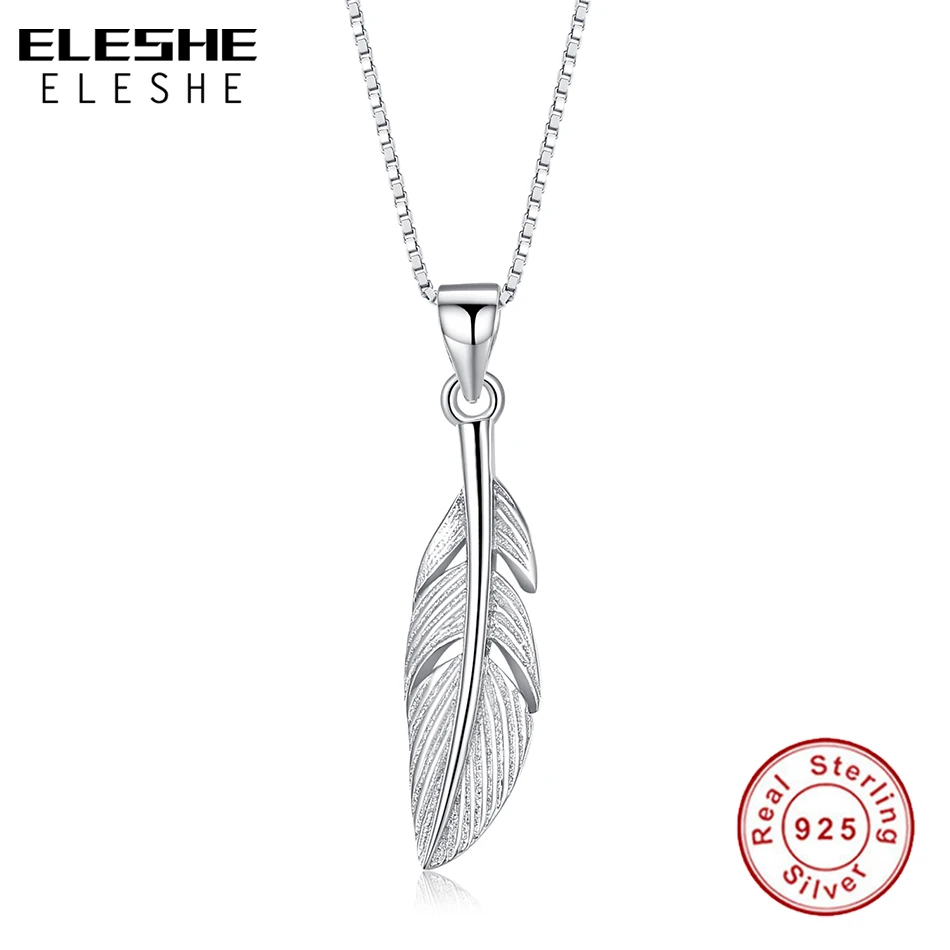 ELESHE 100% чистый 925 стерлингового серебра Majestic перья Феникса клиновидной формы