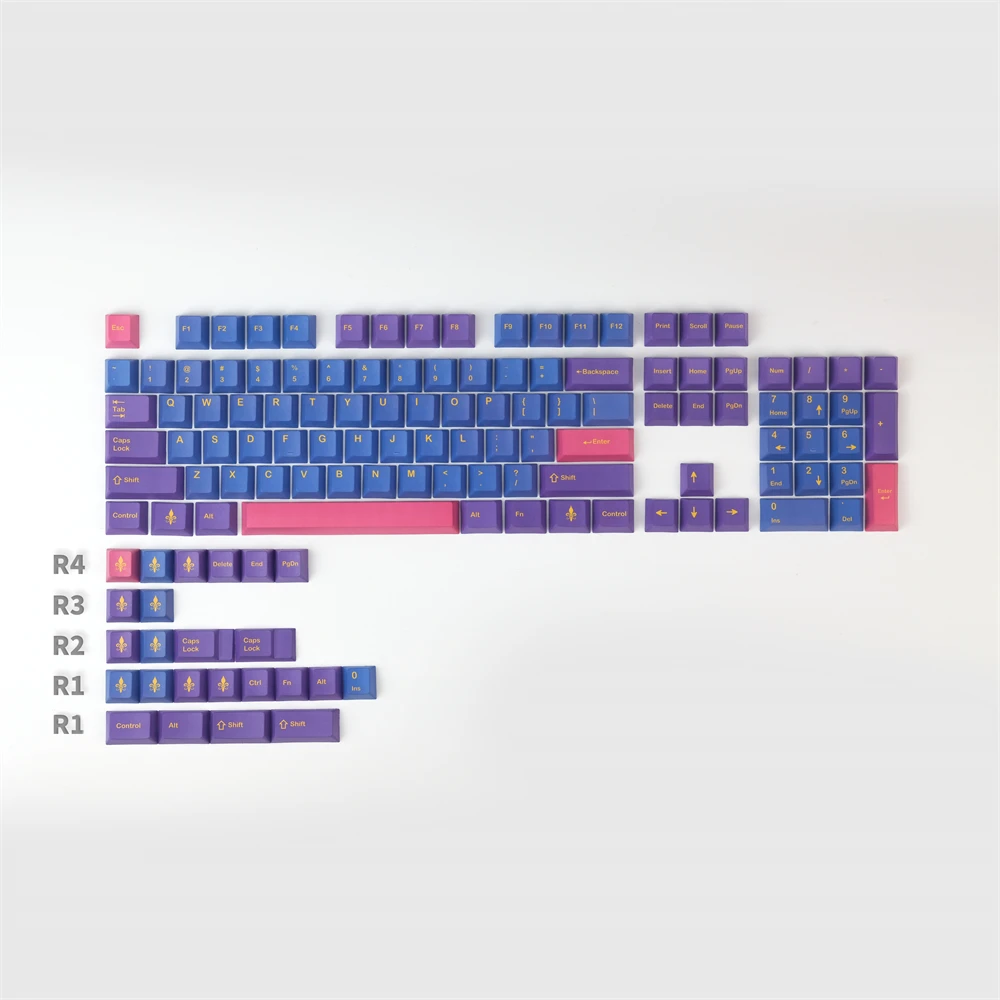 GMK Plum Keycaps Cherry Profile DYE Subbed PBT Key Cap ANSI Layout