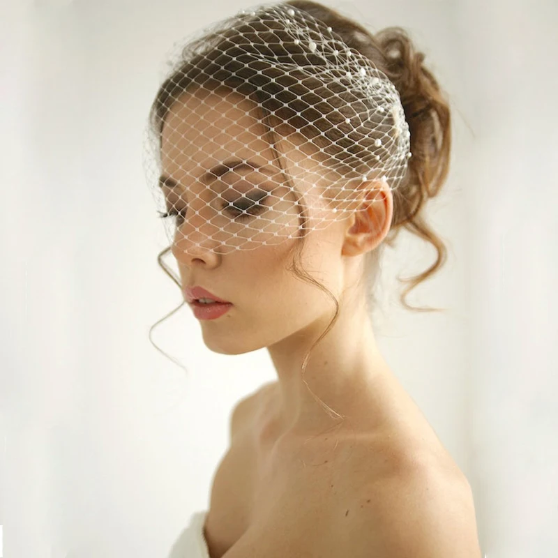 Fashion Bridal Birdcage Face Veil for Women Wedding Party Hats and Fascinators Hair Accessories