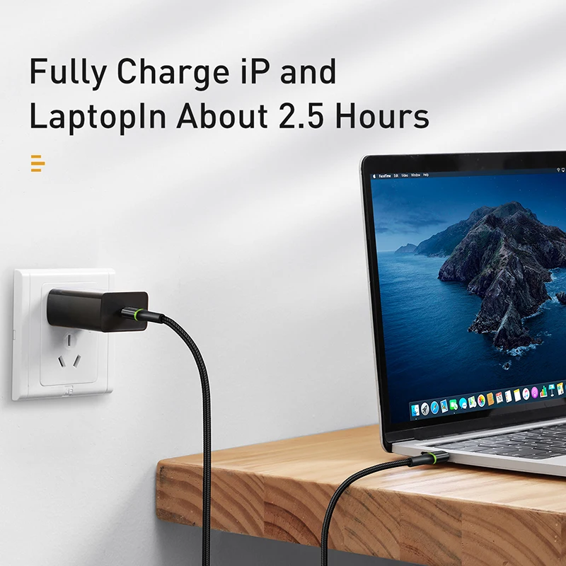 Baseus 60 Вт с разъемом USB Type C кабель быстрое зарядное устройство провод шнур PD USBC c