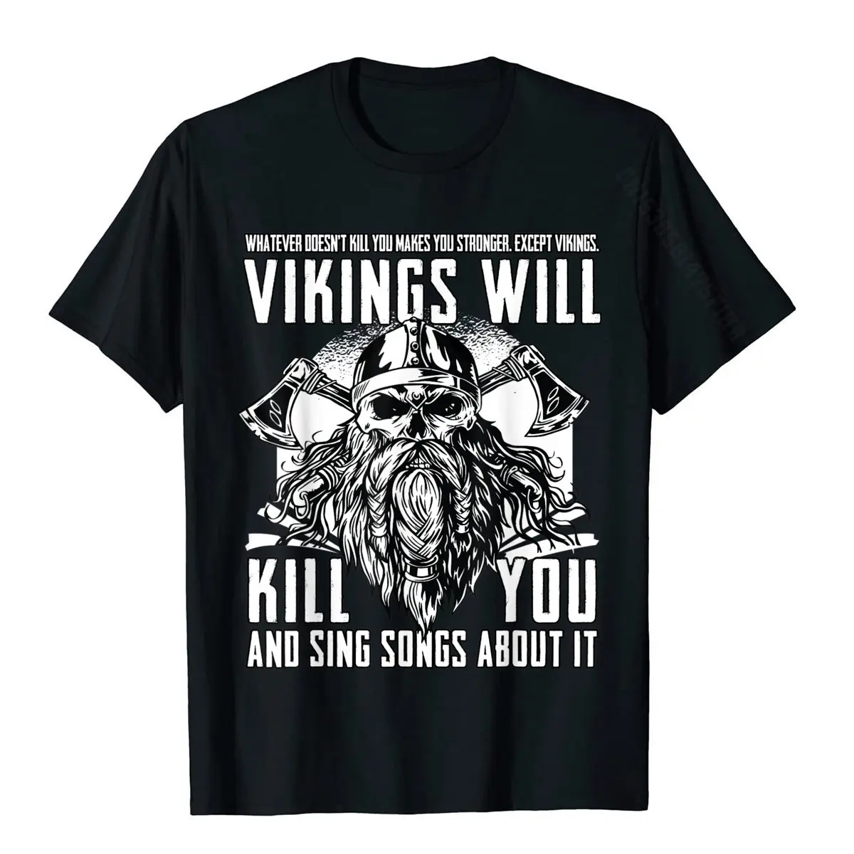 Cool Summer Autumn Cotton Crew Neck Youth Tops T Shirt Design T Shirt On Sale Short Sleeve T-shirts Top Quality Viking Shirts Vikings Wi Ki You And Sing Songs About It__1458 black