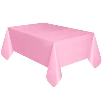 

Disposable Party Tablecloth Pe Plastic Cloth Birthday Dessert Table Solid Color Tablecloth 137*274Cm