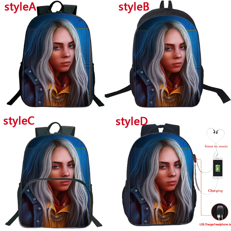 Повседневный Рюкзак Billie Eilish, 4 стиля, школьная сумка для мальчиков и девочек, рюкзак для студентов, рюкзак для детей, обратно в школу подарок, рюкзак для подростков, дорожная сумка