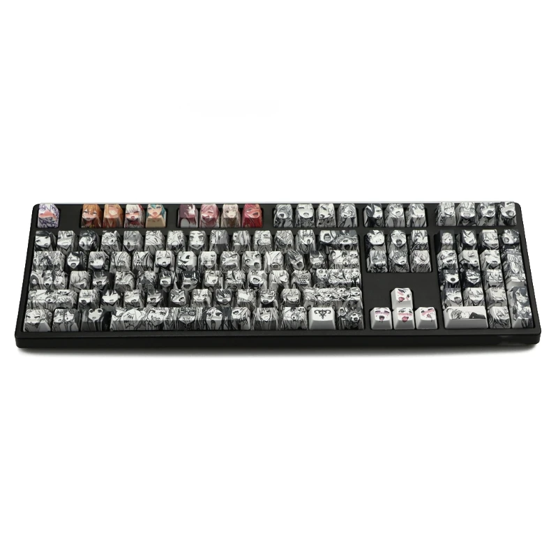 PBT 108 key Ahegao Keycap Dye Sublimation OEM Profile Japanese Anime for cherry Gateron Kailh Switch Mechanical | Компьютеры и офис