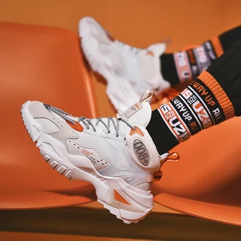 

New Fashion Platform Sneakers Men Fluorescent Shoes High-quality Indoor Fitness Breathable Tank Style Outdoor Running Shoes