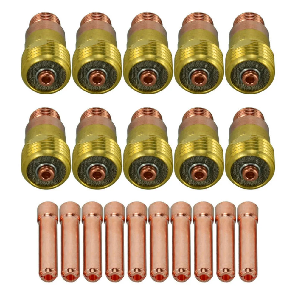 20 piezas-consumibles de soldadura de soplete de soldadura TIG duradero, TIG Stubby Gas Lens 17GL332 10N24S 3/32 y Tig Collet Kit DB SR WP 17 18 26 ► Foto 3/4