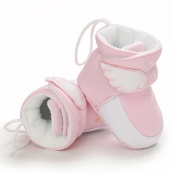 

Infants First Walkers Winter Shoes Baby Plus Velvet Shoes Soft Sole Spring Patchwork Non-slip Hook & Loop Shoes 0-18M