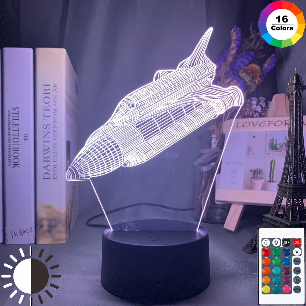 Космический корабль 3d иллюзия светодиодная лампа меняющая цвет космический