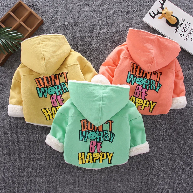 

Children Winter Children Baby Lettered Big Bag Cover Cotton-padded Clothes 2019 Fashion-Style BOY'S Thick Coat