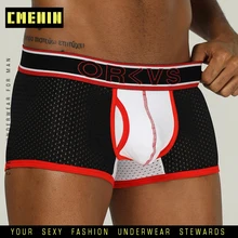 Фирменное Сетчатое Мужское нижнее белье, боксеры, модные трусы-боксеры, мужское нижнее белье с эластичной резинкой на талии, дышащие быстросохнущие трусы-боксеры, OR599