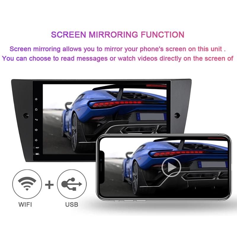 Perfect 2G RAM 1 Din Android 9.0 Car Multimedia DVD Player for BMW E90/E91/E92/E93 Navigation Radio 3 Series GPSAudio 2+32GB IPS 5