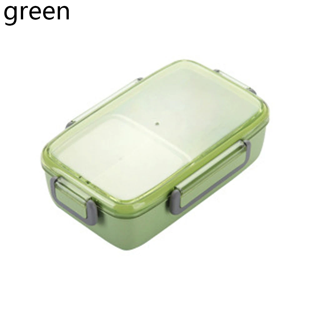 green 800-1000 мл коробка для завтрака пригодная для использования в микроволновке независимая решетка для детей Портативный Bento Box герметичный контейнер для еды Ланчбокс - Цвет: green