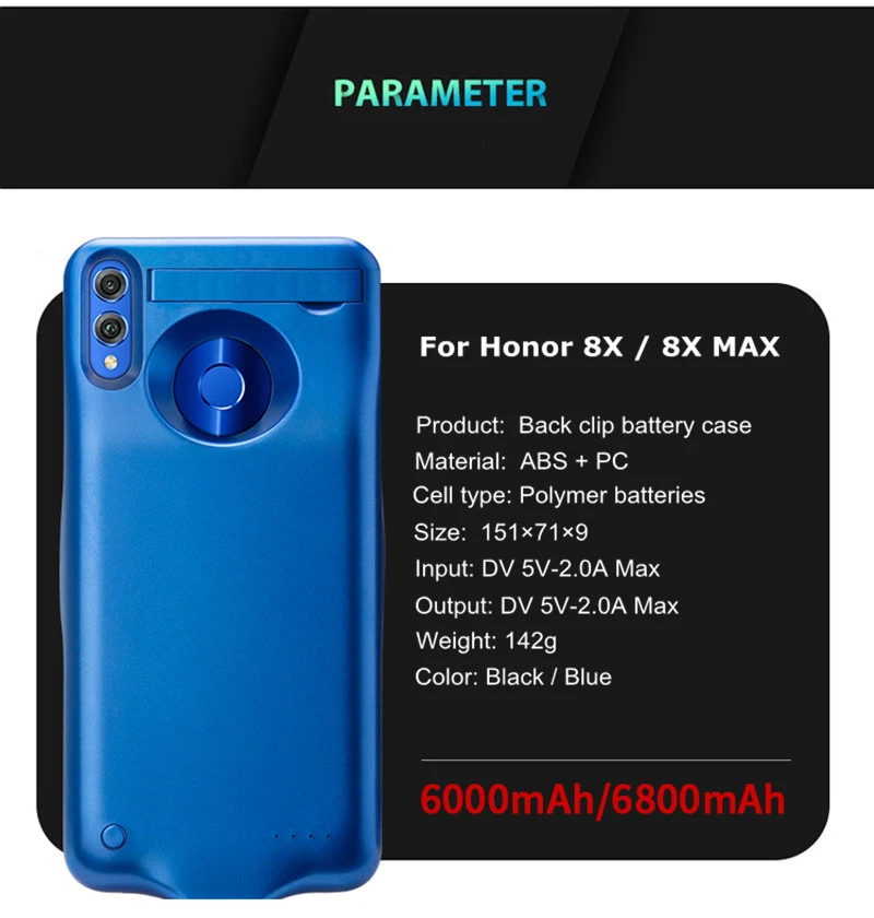 Ультра тонкая батарея зарядное устройство чехол для huawei Honor 8X Max резервного питания банк зарядки чехол для huawei Honor 8X
