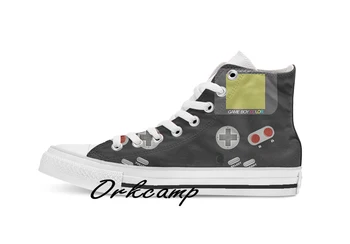 

Video Retro Game Boy Console Custom Casual High Top lace-up Canvas shoes sneakers Drop shipping