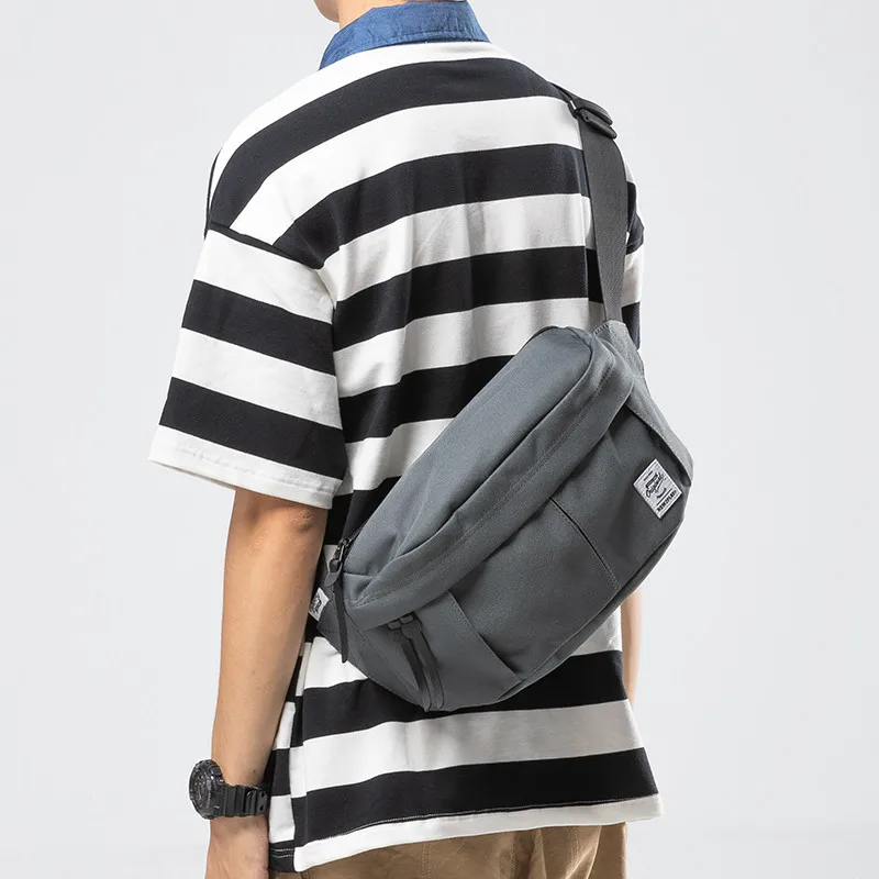Мужская холщовая сумка-мессенджер в стиле унисекс, Лоскутная мужская сумка через плечо, Большая вместительная Повседневная сумка для путешествий, Новая мода - Цвет: grey