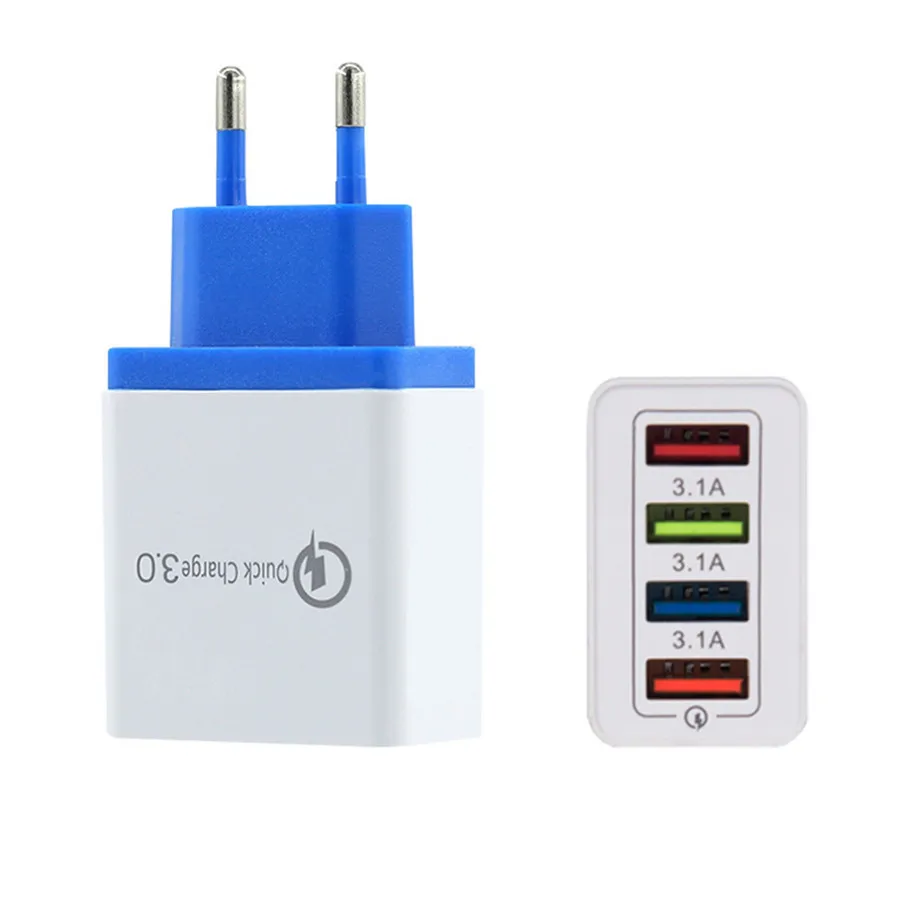 Универсальное быстрое зарядное устройство USB 18 Вт 3,0 5V 3A для Iphone 7 8 EU US Plug для мобильного телефона, быстрое зарядное устройство для Samsung s8 s9 huawei