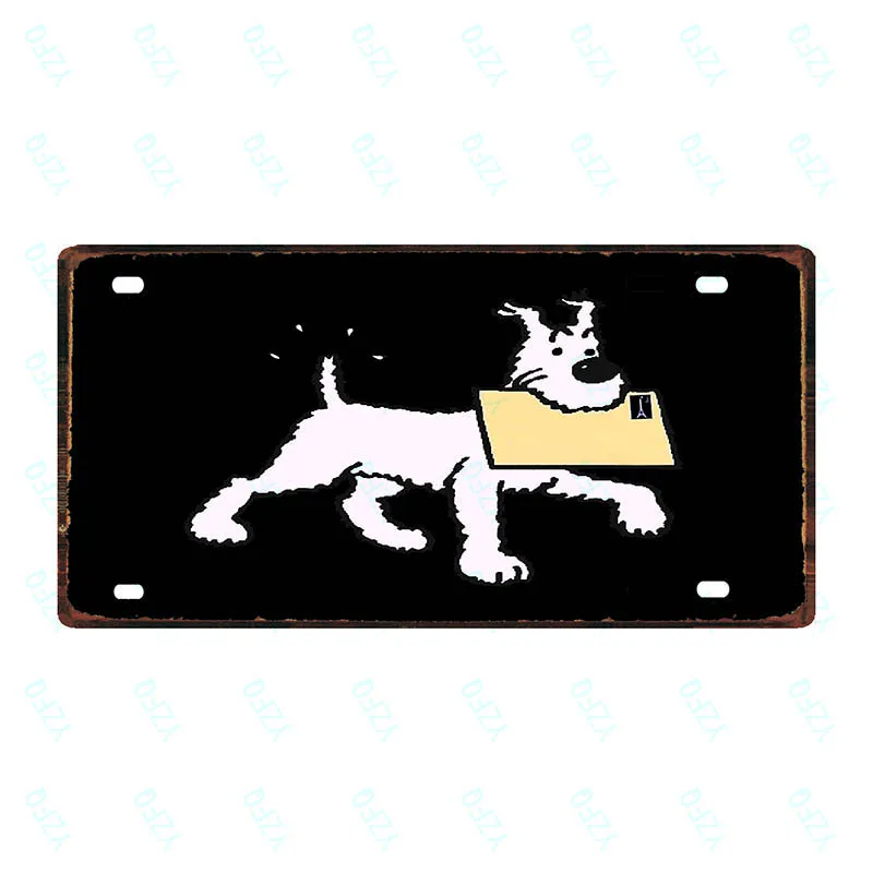 30X15 см Tintin мультфильм номерной знак фильм Винтаж металлический знак для настенного искусства Детская комната магазин Кино Домашний декор 30X15 см DC-0001A - Color: DC-0015