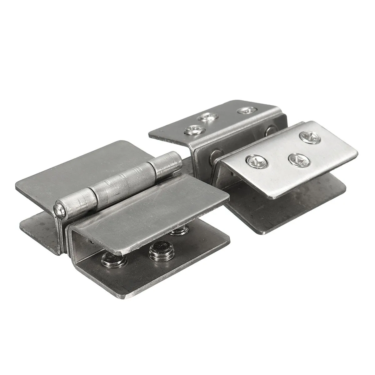 

2Pcs Glass to Glass Door Double Clamp Shower Hinges Grip 180 Degree Door Hinges Hardware Tool