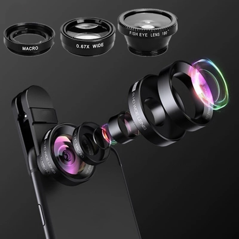 3 In 1 Fisheye Lens Wide Angle Macro Fish Eye For iPhone 11 Pro MAX Universal Ojo De Pez Movil For Samsung Note 10 Olho De Peixe 3 In 1 Fisheye Lens Wide Angle Macro Fish Eye For iPhone 11 Pro MAX Universal Ojo De Pez Movil For Samsung Note 10 Olho De Peixe