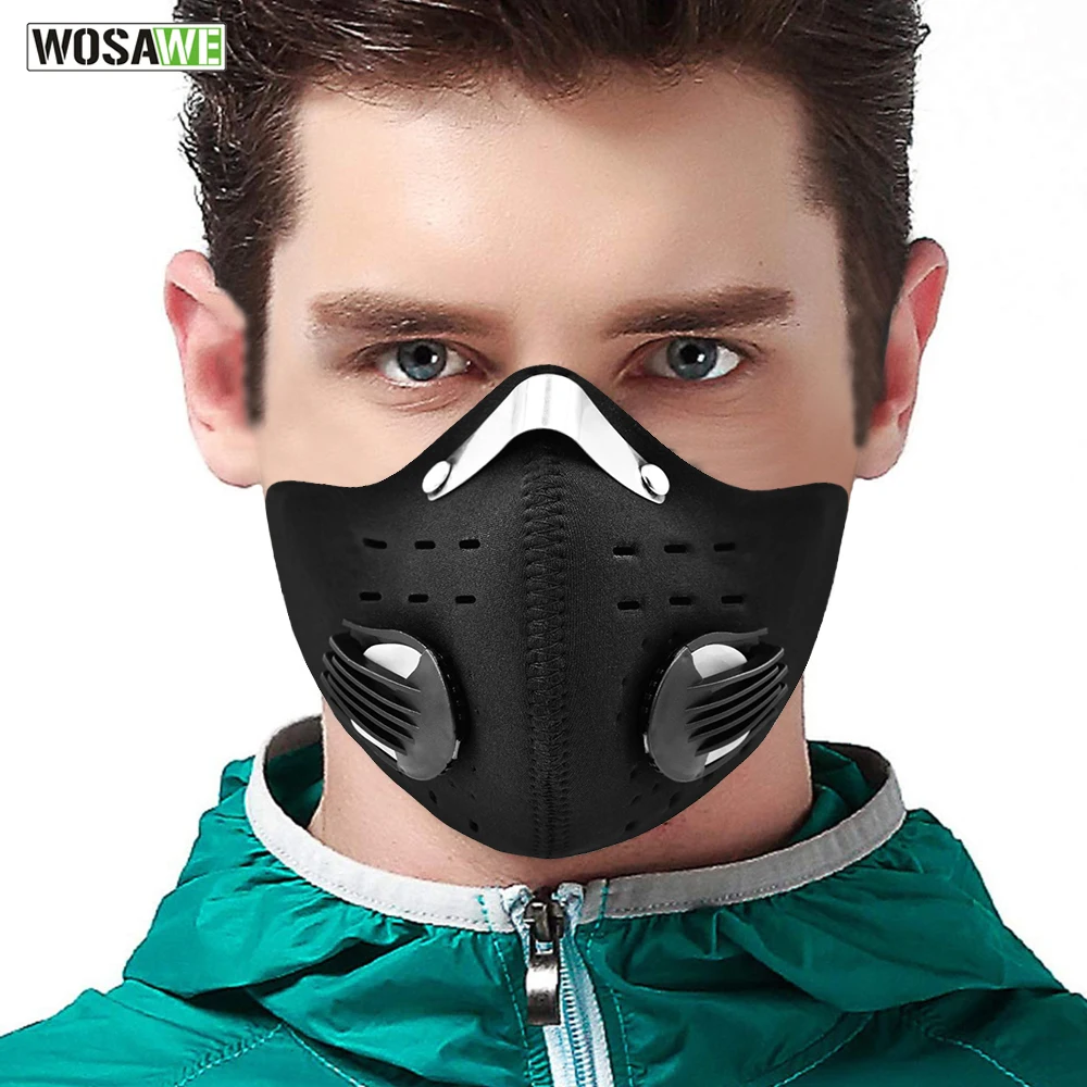 Мотоциклетная маска WOSAWE PM2.5 от загрязнения с фильтром пыли активированным углем