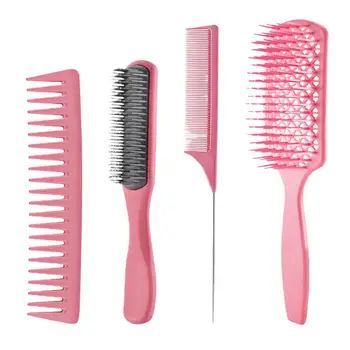 

4Pcs/Set Plastic Hair Combs Hair Brush Massager Styling Comb Salon Hairstyle Comb Plastic Comb For Hairstyling Salon Home
