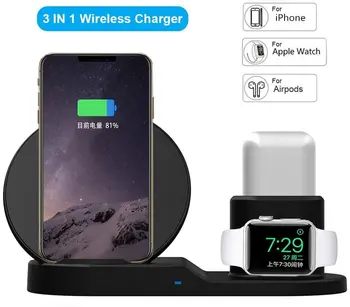 

3 in 1 Fast Wireless Charger Dock Station Fast Charging For iPhone 11 11 Pro XR XS Max 8 for Apple Watch 2 3 4 5 For AirPods Pro