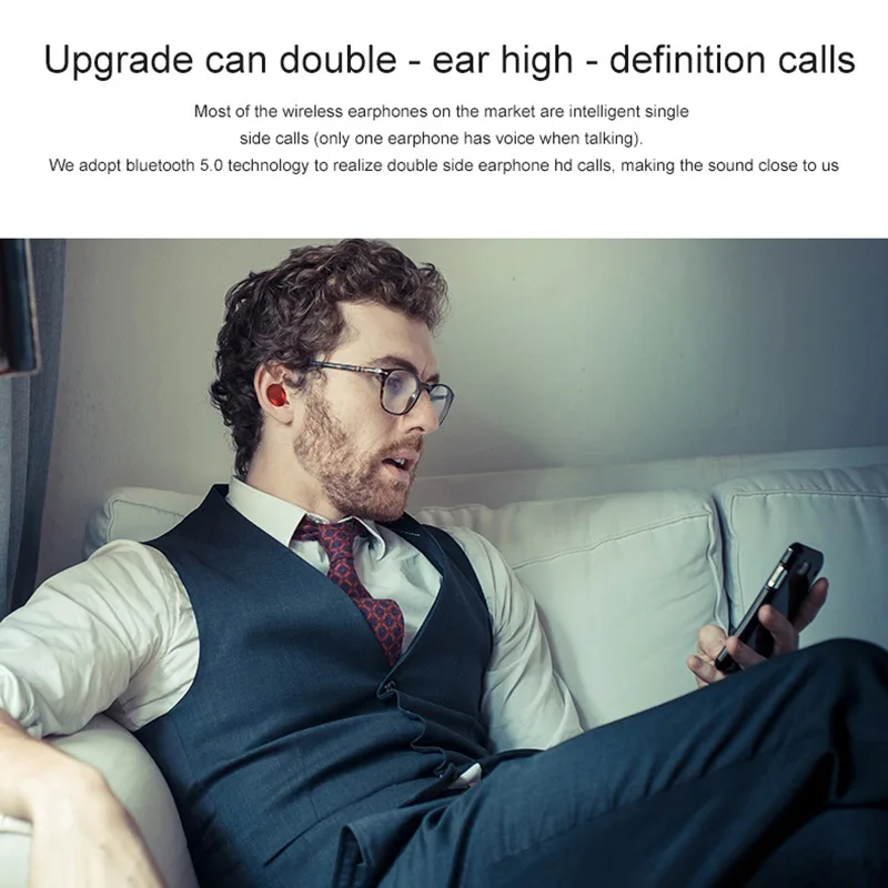 Наушники VTIN TOP Bluetooth 5,0, беспроводные наушники, мини hifi стереогарнитура, встроенный микрофон и шумоподавление TWS для iPhone