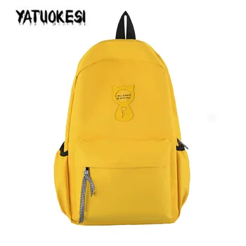 

2020 Women Backpack Nylon Schoolbag Cute Cat Student Backpack For Teenagers Girl Shoulder Bag carteras mujer de hombro y bolsos