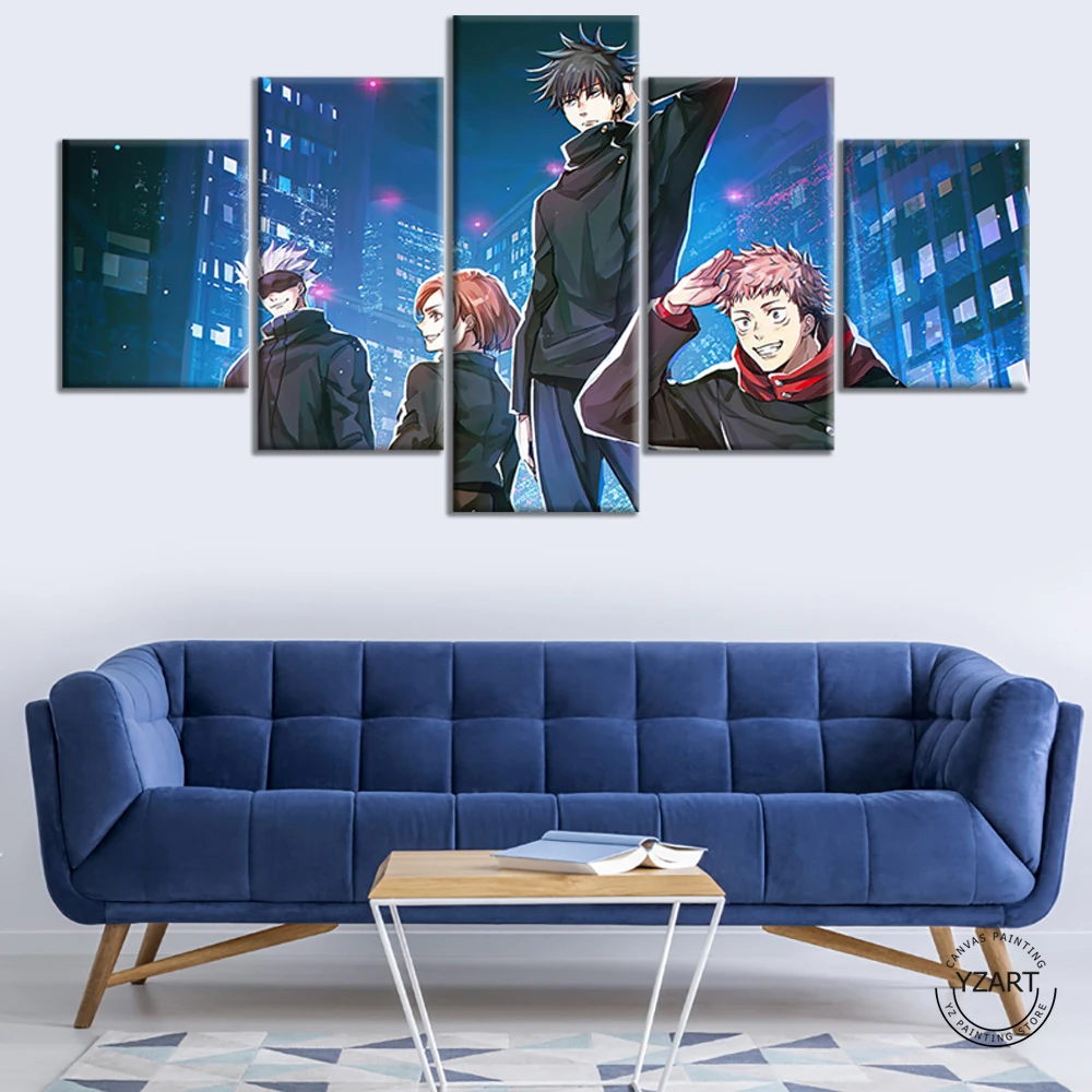 

Popular Anime Jujutsu Kaisen Poster Animation Character Yuji Megumi Nobara Gojo Wall Paintings for Home Decor