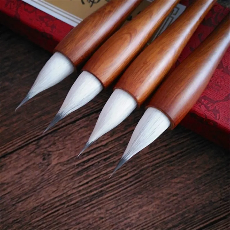

2pcs Chinese Landscape Ink Painting Calligraphy Brush Woolen&purple Rabbit Writing Brush Set Chinese Painting Brush Pen Set